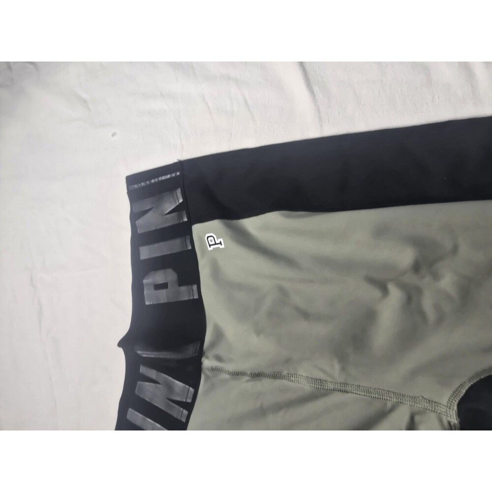 Victoria’s Secret Pink Leggings. Black Olive Green. Logo Waist. Size M - Picture 4 of 7